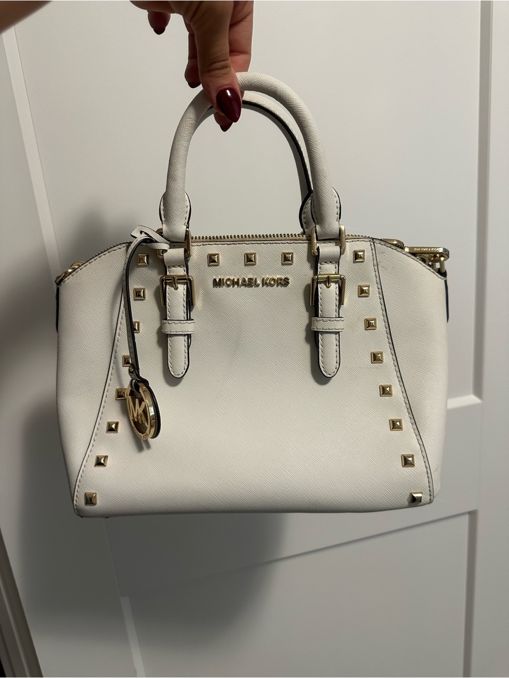 Michael Kors White Studded Bag